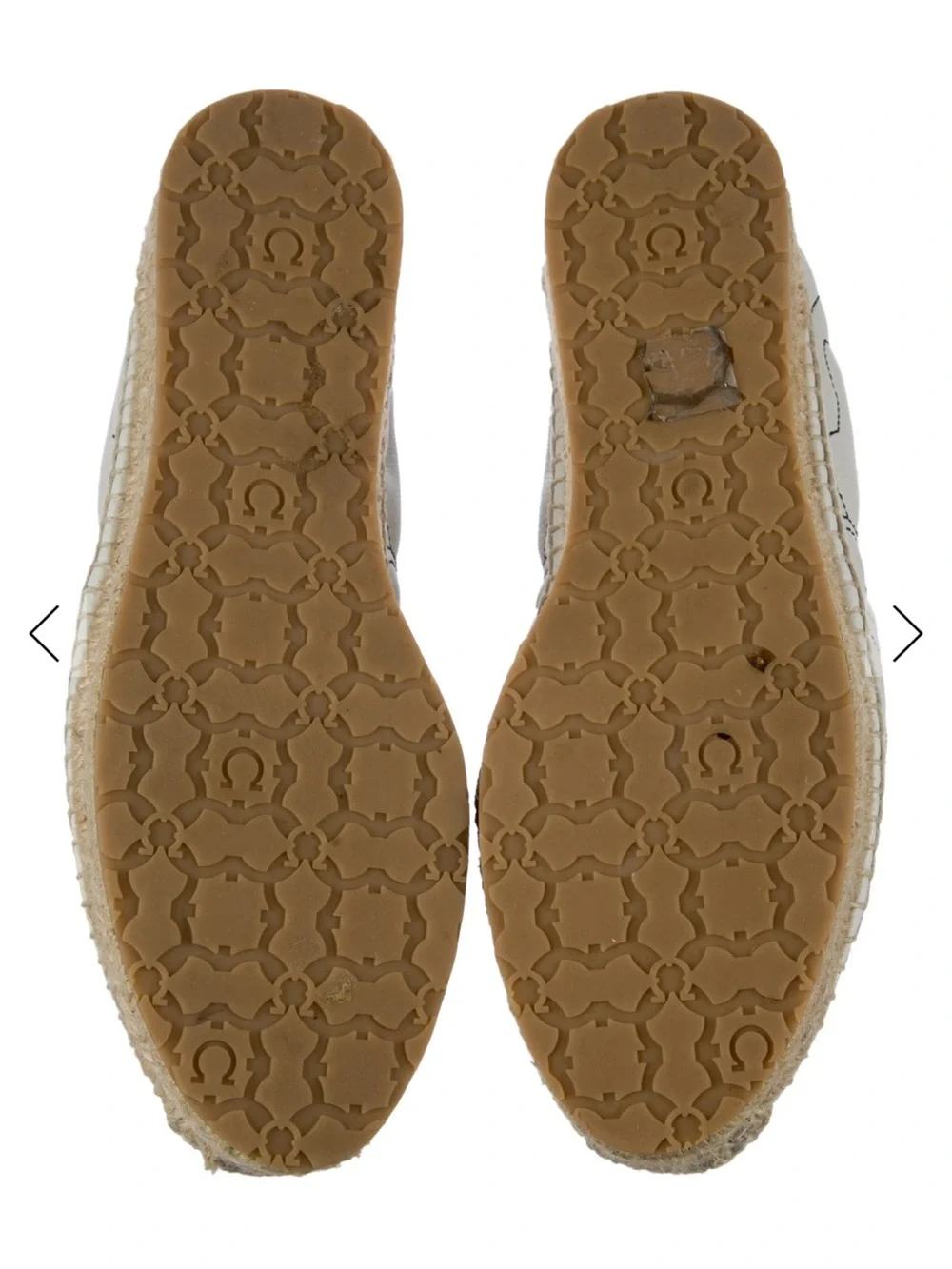 Salvatore Ferragamo White and Black Platform Espadrille Slip-On